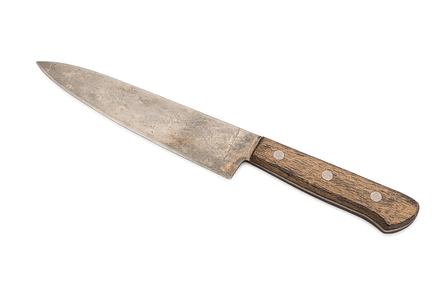 Worn kitchen knife before restoration